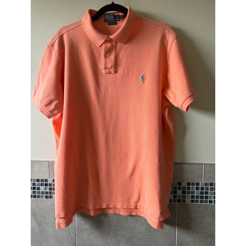 Polo by Ralph Lauren Cotton Peach Polo Shirt SZ XL